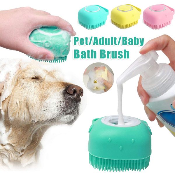 2-in-1 Silicone Pet Shampoo Brush & Grooming Scrubber