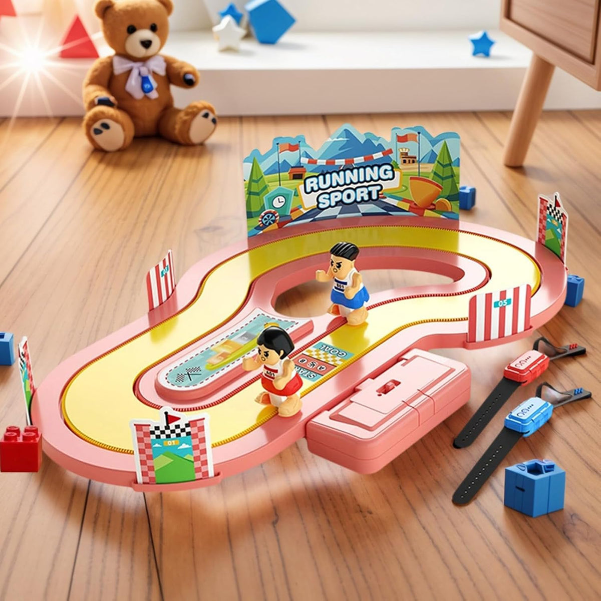 Wireless Motion-Control Racing Track Toy – 2-Player Wristband Race Set