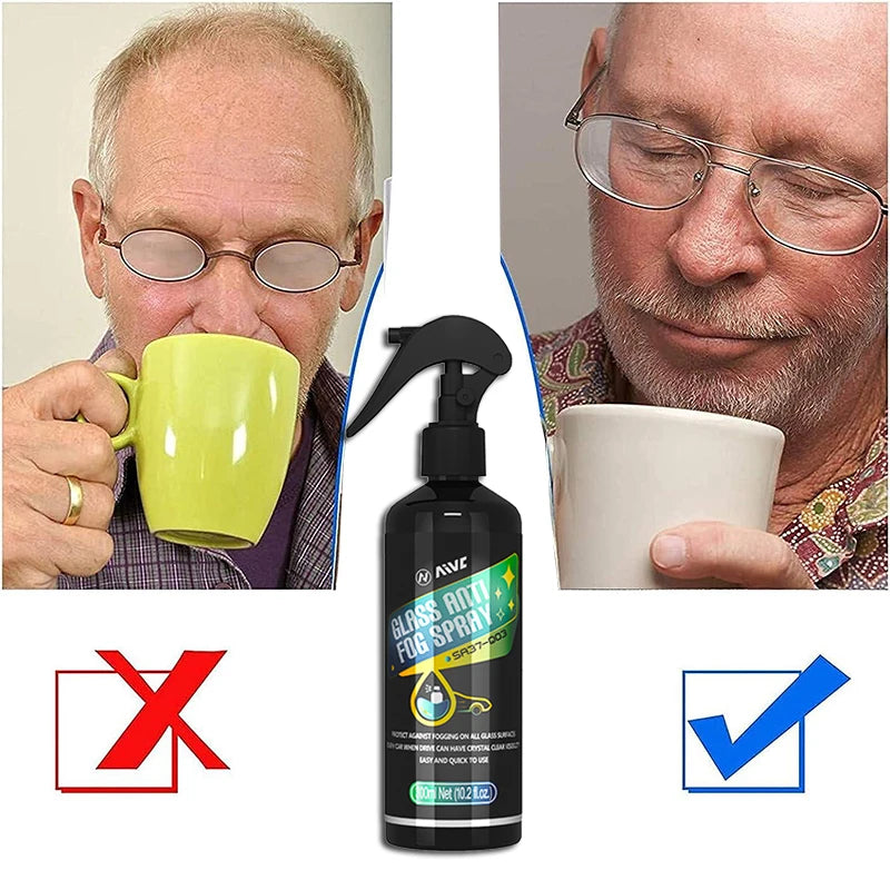 Long-Lasting Anti-Fog Spray for Clear Glass & Mirrors