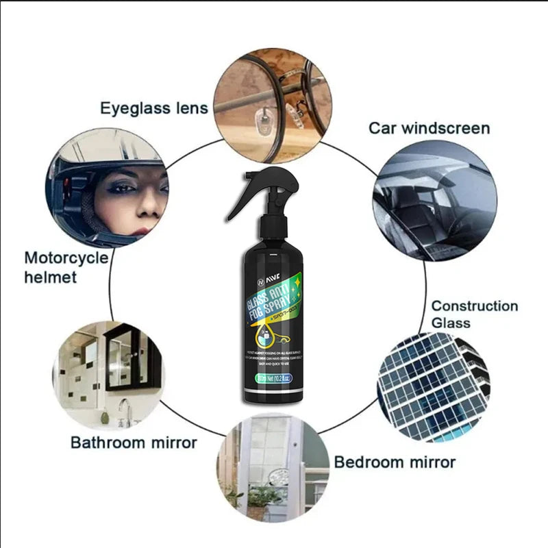 Long-Lasting Anti-Fog Spray for Clear Glass & Mirrors