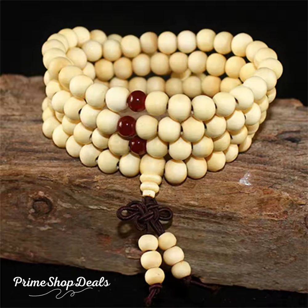 Natural Sandalwood 108 Bead Meditation Bracelet