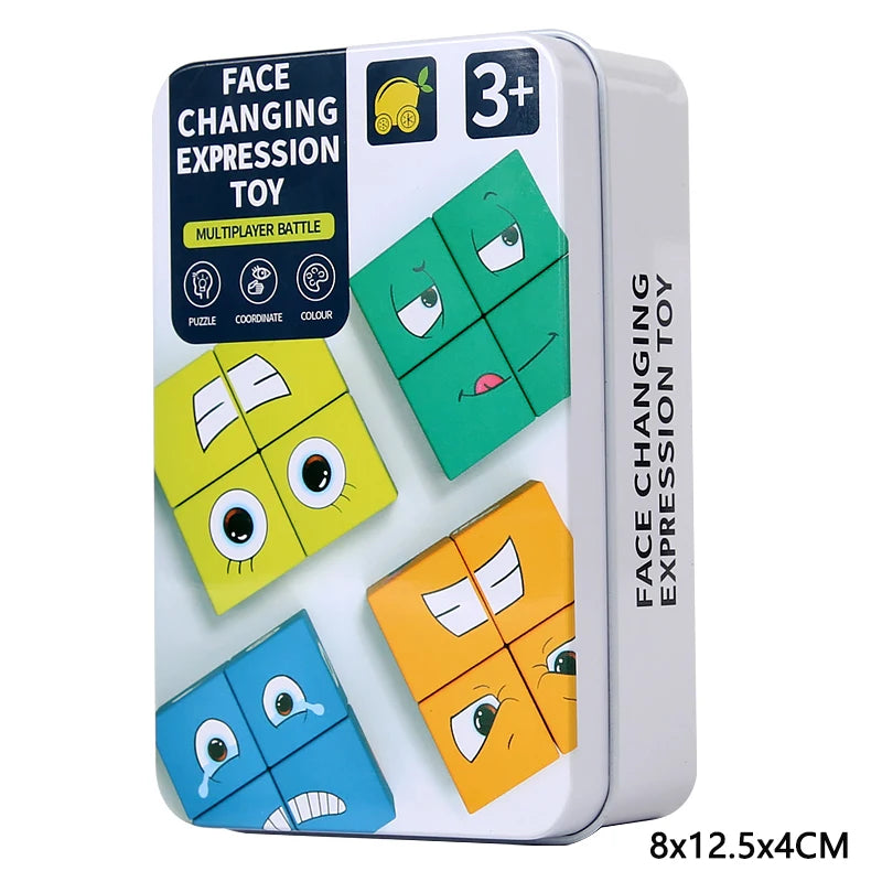 Face Changing Expression Puzzle – Montessori Cube Game for Kids