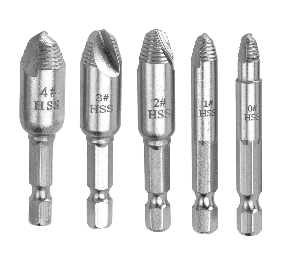 Damaged Screw & Bolt Extractor Set – Dual-Ended Drill Bits for Easy Removal
