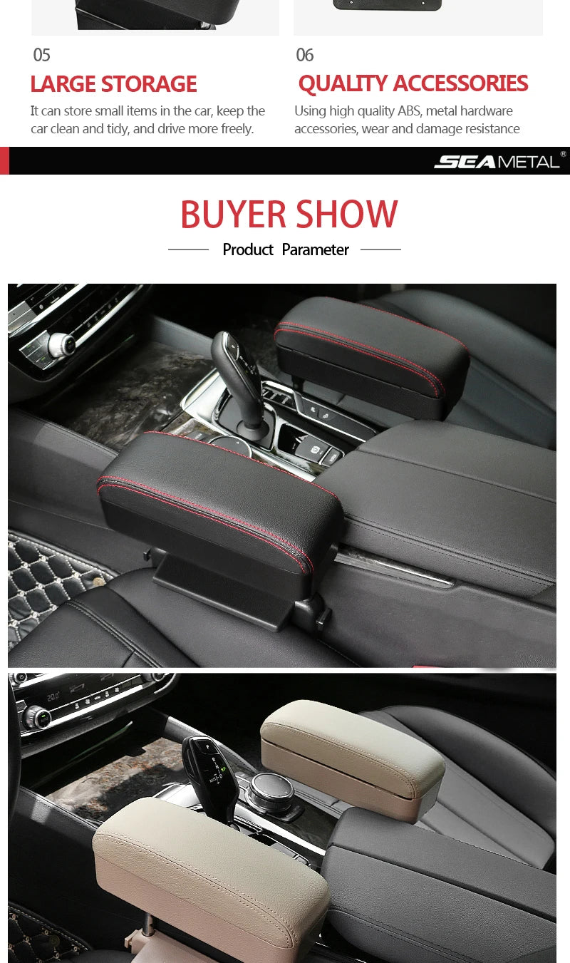 Adjustable Car Armrest with Storage Compartment - Universal Fit for Enhanced Comfort