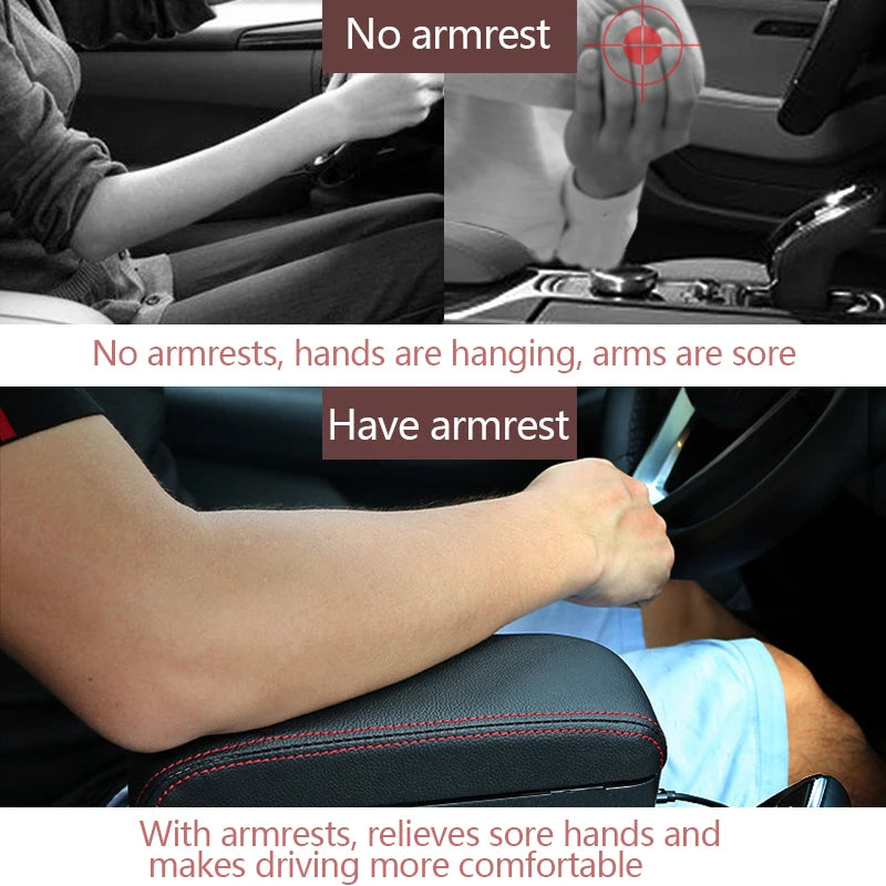 Adjustable Car Armrest with Storage Compartment - Universal Fit for Enhanced Comfort