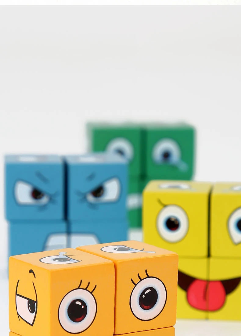 Face Changing Expression Puzzle – Montessori Cube Game for Kids