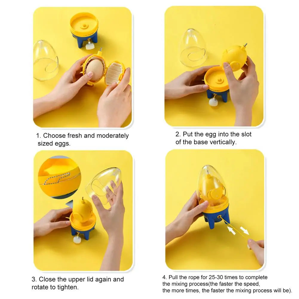 Hand-Powered Golden Egg Mixer – Blend Egg Yolk & White Without Breaking the Shell
