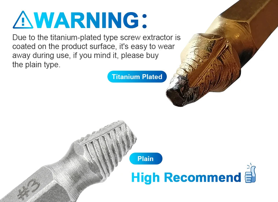 Damaged Screw & Bolt Extractor Set – Dual-Ended Drill Bits for Easy Removal