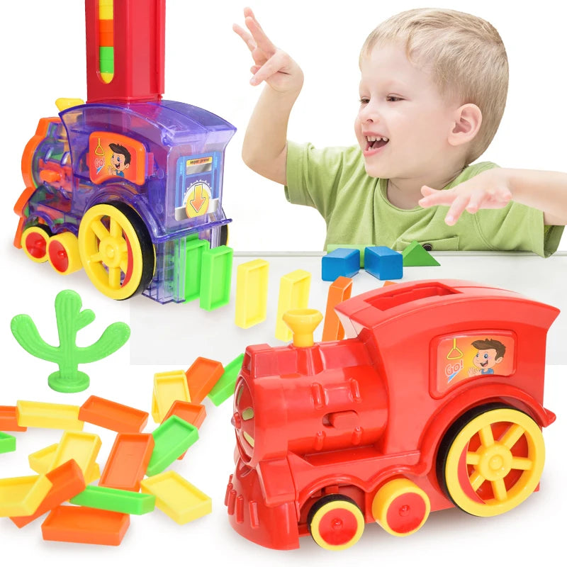 Domino Domino Mini Train Fun Automatic Placement Building Block Children's Electric Puzzle Toy Car