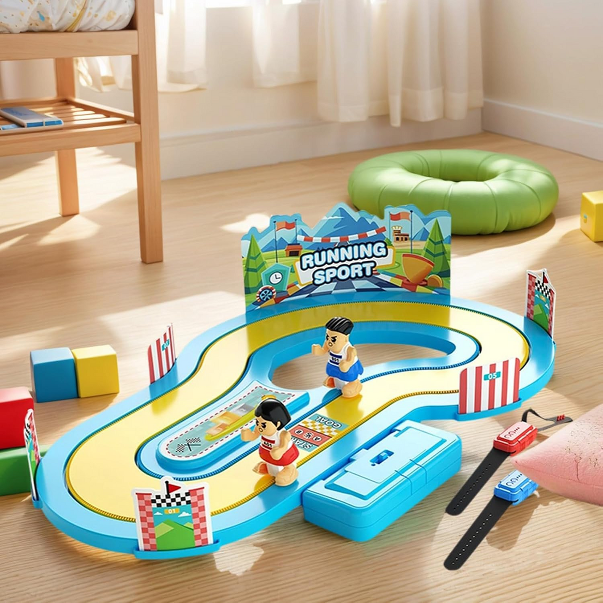 Wireless Motion-Control Racing Track Toy – 2-Player Wristband Race Set