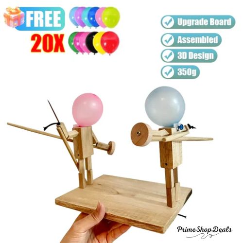 Wooden Balloon Battle Game – Fast-Paced Balloon Pop Challenge for 2 Players