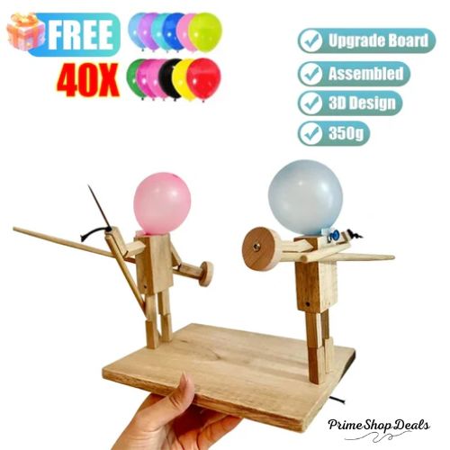 Wooden Balloon Battle Game – Fast-Paced Balloon Pop Challenge for 2 Players