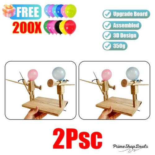 Wooden Balloon Battle Game – Fast-Paced Balloon Pop Challenge for 2 Players