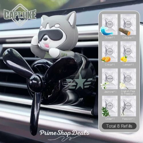Pilot-Themed Car Air Freshener with Propeller Fan Clip