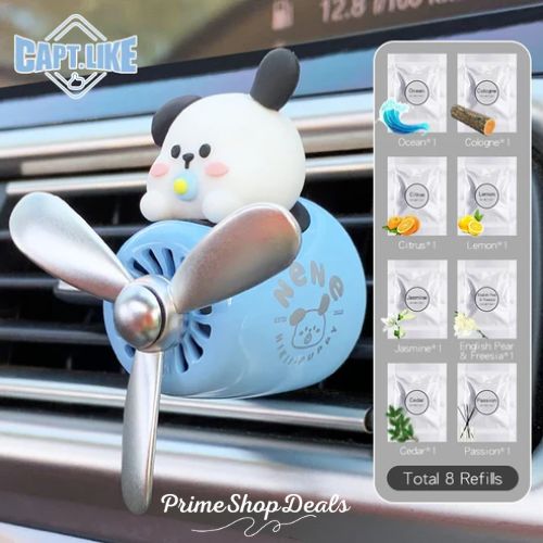 Pilot-Themed Car Air Freshener with Propeller Fan Clip