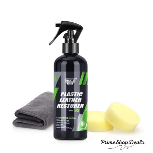 Car Plastic & Leather Restorer – Non-Greasy, UV-Protective Shine for Interiors