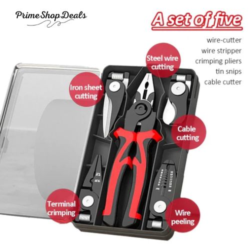 5-in-1 Multifunctional Pliers Set with Interchangeable Heads