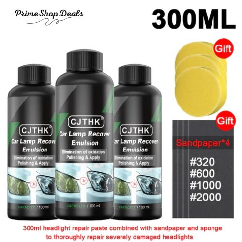 Complete Car Headlight Restoration Kit – Scratch, Oxidation, and Yellowing Remover