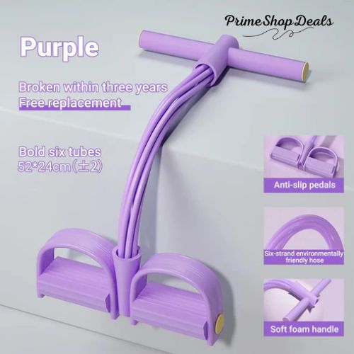 6-Tube Resistance Pedal Puller with Comfortable Handles for Full-Body Home Workouts