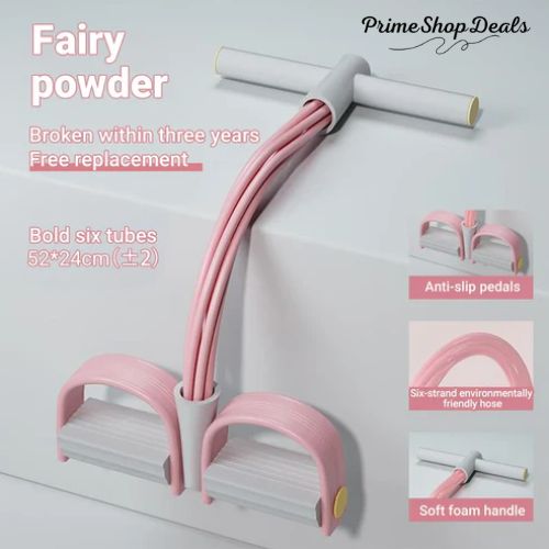 6-Tube Resistance Pedal Puller with Comfortable Handles for Full-Body Home Workouts