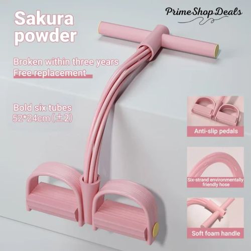 6-Tube Resistance Pedal Puller with Comfortable Handles for Full-Body Home Workouts