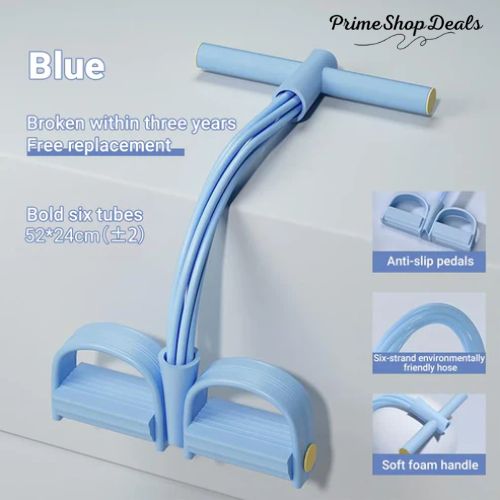 6-Tube Resistance Pedal Puller with Comfortable Handles for Full-Body Home Workouts