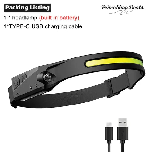 Rechargeable LED Sensor Headlamp with Adjustable Modes
