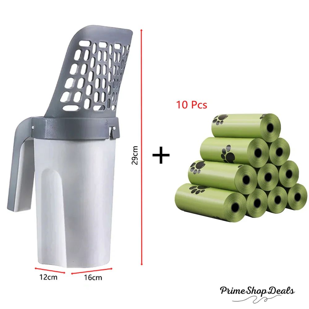Self-Cleaning Cat Litter Scoop with Integrated Waste Bin