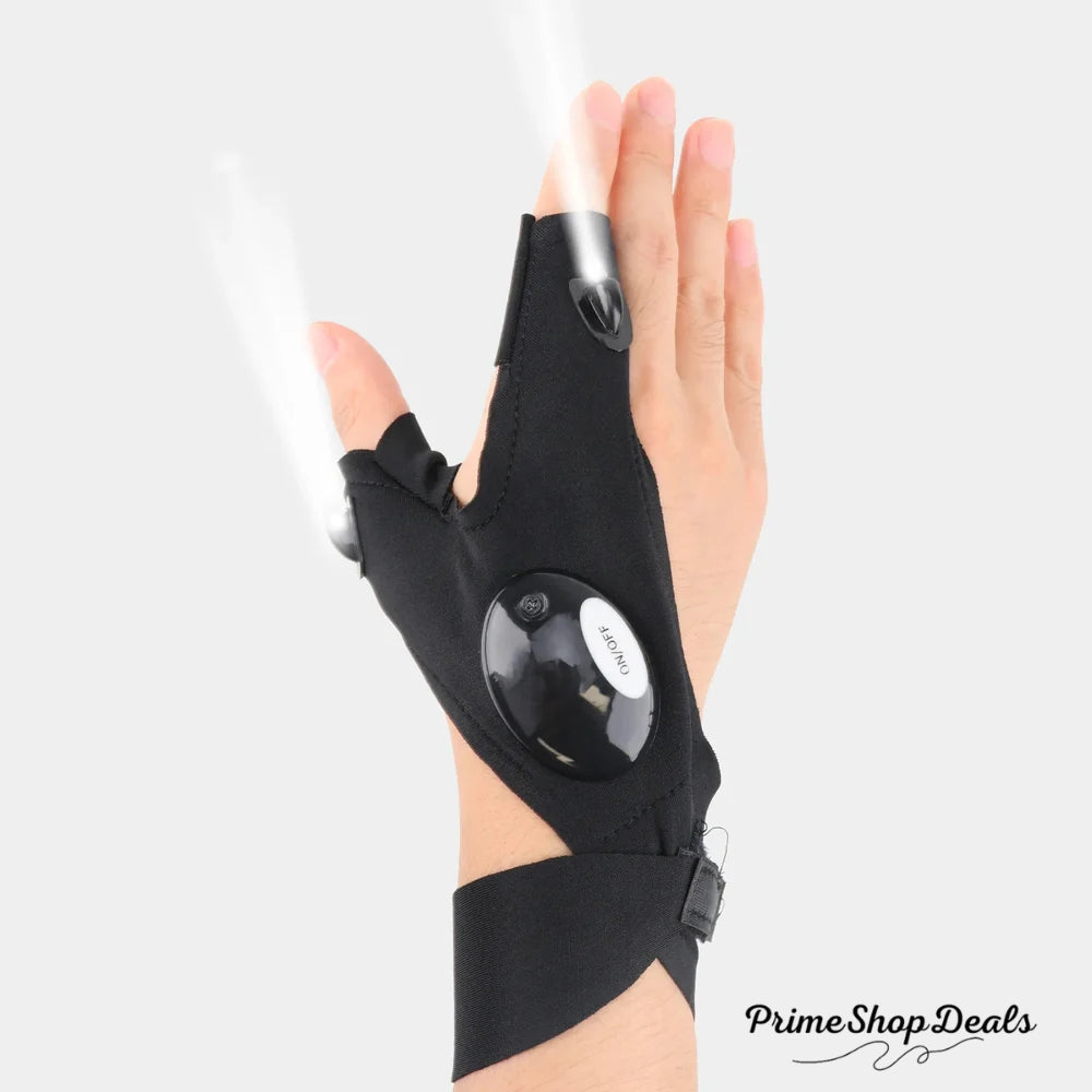 LED Waterproof Half Finger Gloves with Flashlight – Perfect for Outdoor Activities