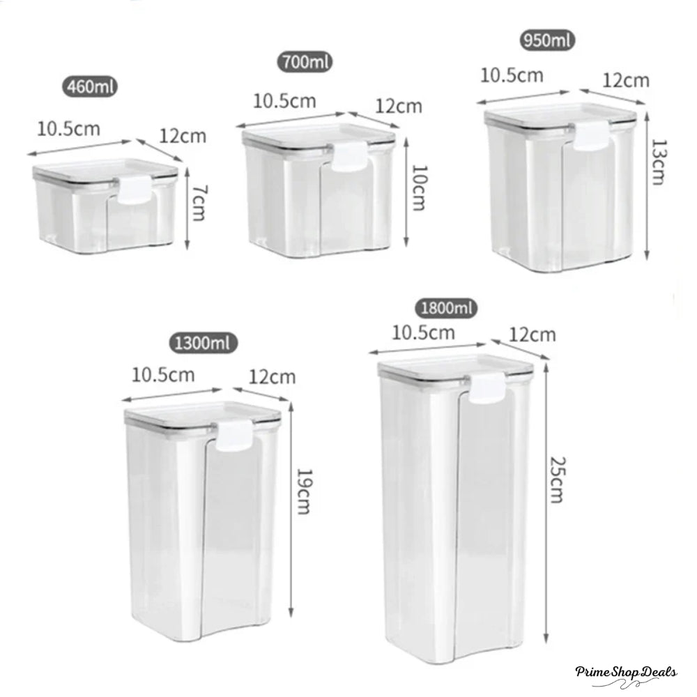 Airtight Kitchen Grain Storage Jars – Moisture-Proof Organizer Set