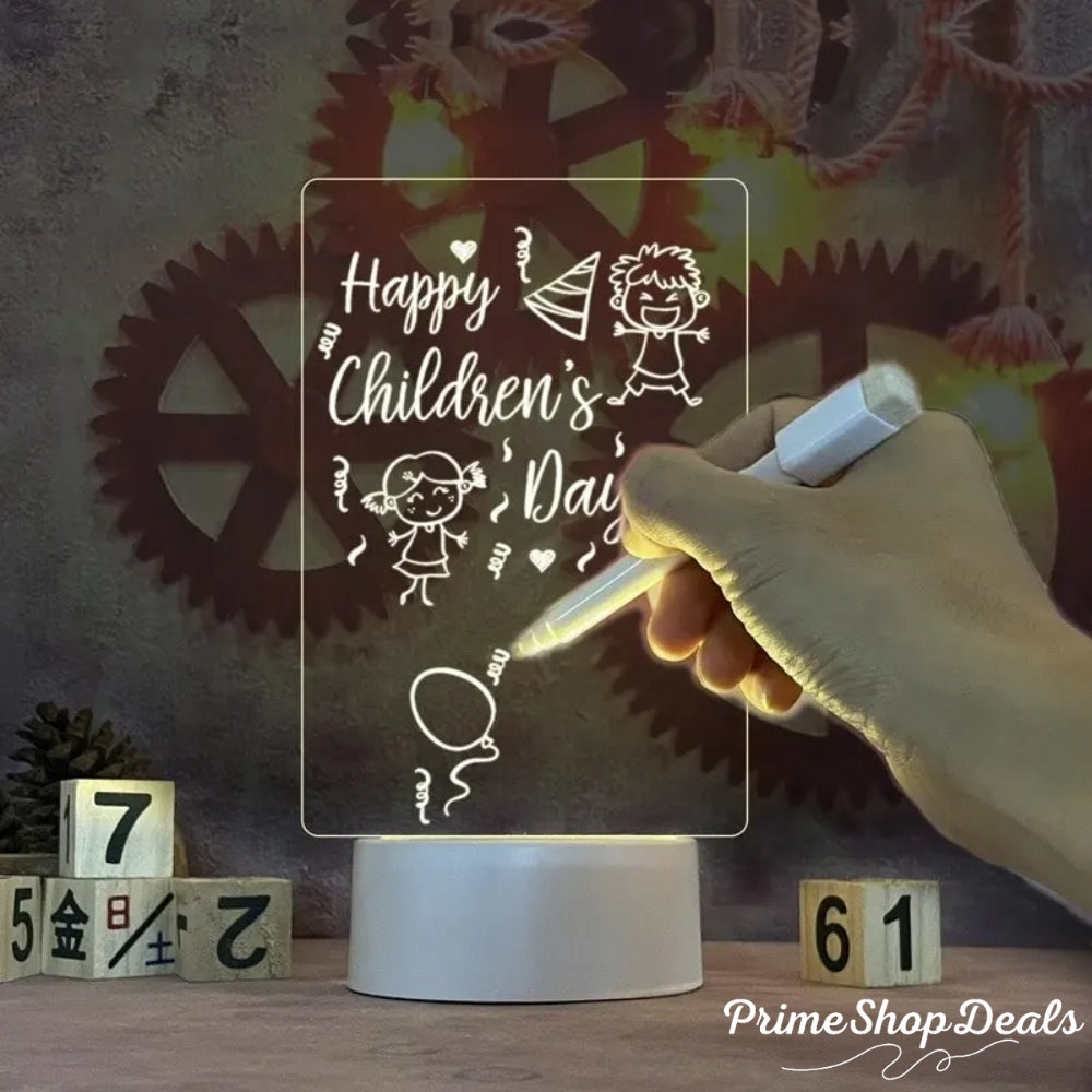 LED Note Board Night Light with USB Message Board & Pen