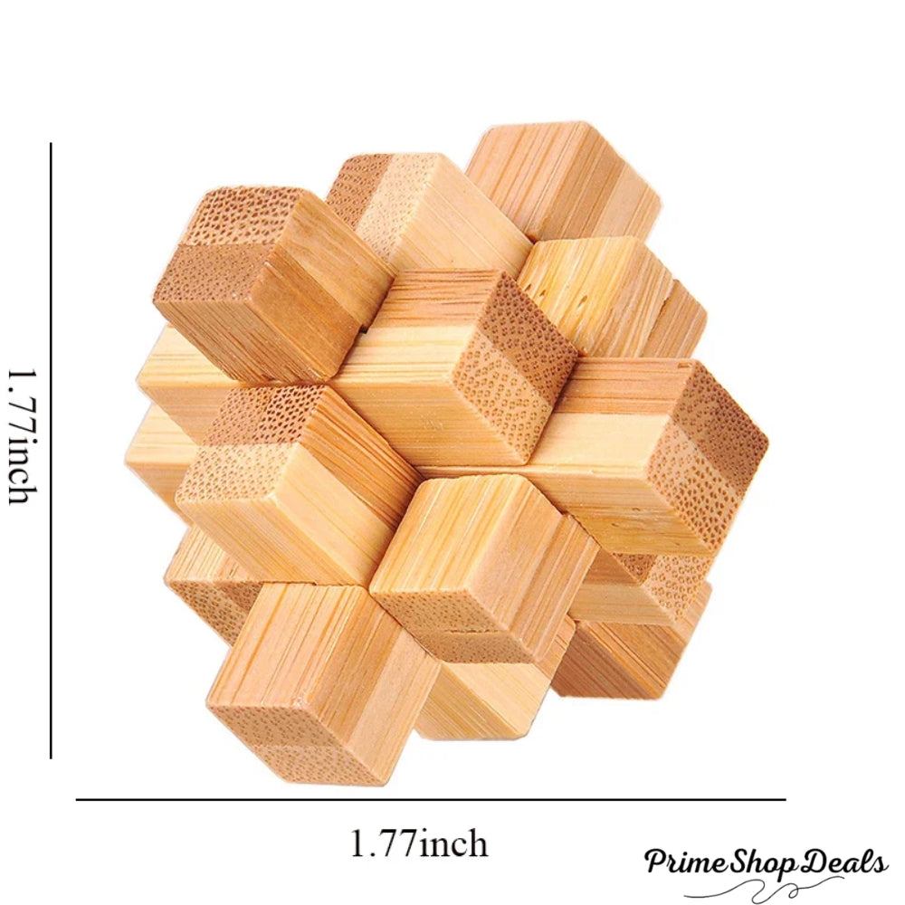 Wooden Kong Ming & Lu Ban Lock 3D IQ Puzzle Toy