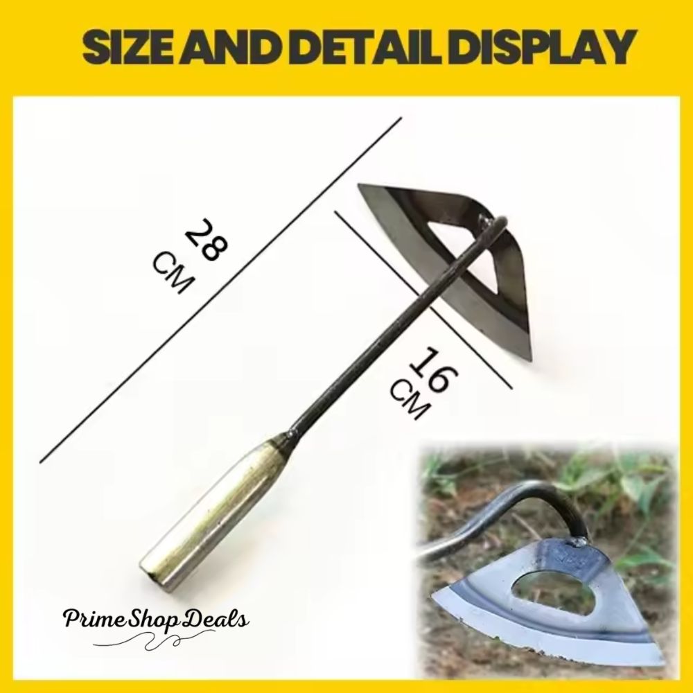 Heavy-Duty Hollow Steel Hand Hoe – Garden & Farm Weeding Tool