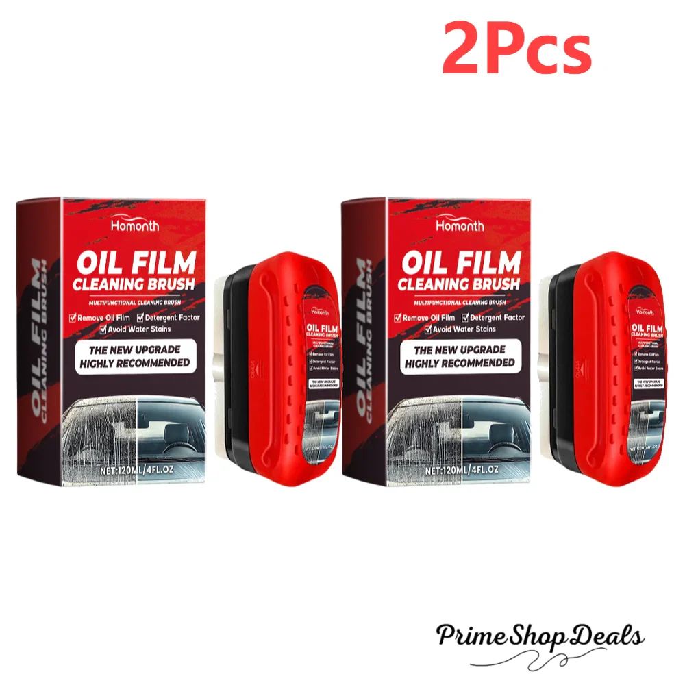 Car Windshield Oil Film Remover – Powerful Glass Cleaner with Sponge Brush