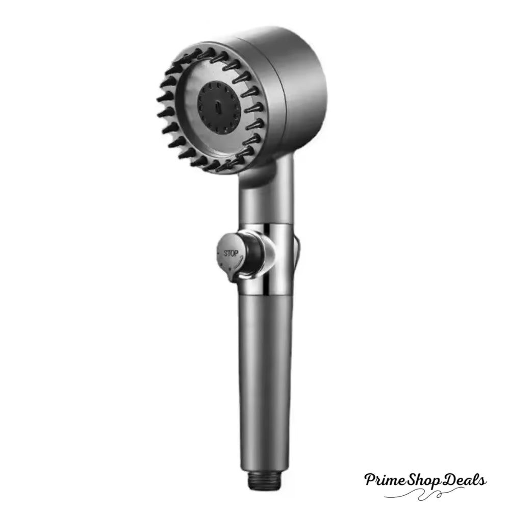 High-Pressure Shower Head with Adjustable Spray & Built-in Massage Brush