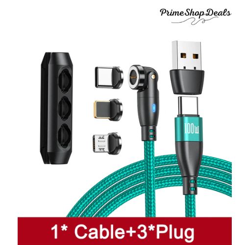 100W Magnetic USB Type-C Fast Charging 3-in-1 Cable