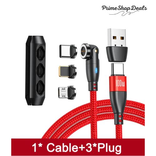 100W Magnetic USB Type-C Fast Charging 3-in-1 Cable