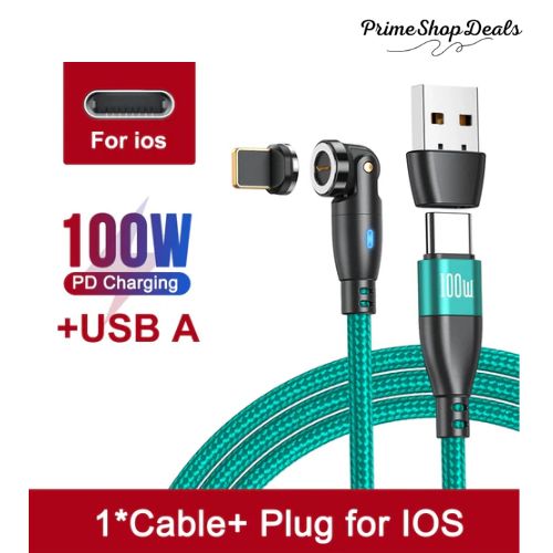 100W Magnetic USB Type-C Fast Charging 3-in-1 Cable