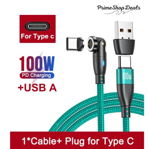 100W Magnetic USB Type-C Fast Charging 3-in-1 Cable