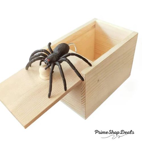 Wooden Spider Prank Box – Hilarious Trick Toy for Scares and Laughs