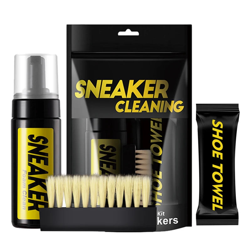 All-in-One Sneaker Cleaning Kit – Foam Cleaner, Brush & Cloth