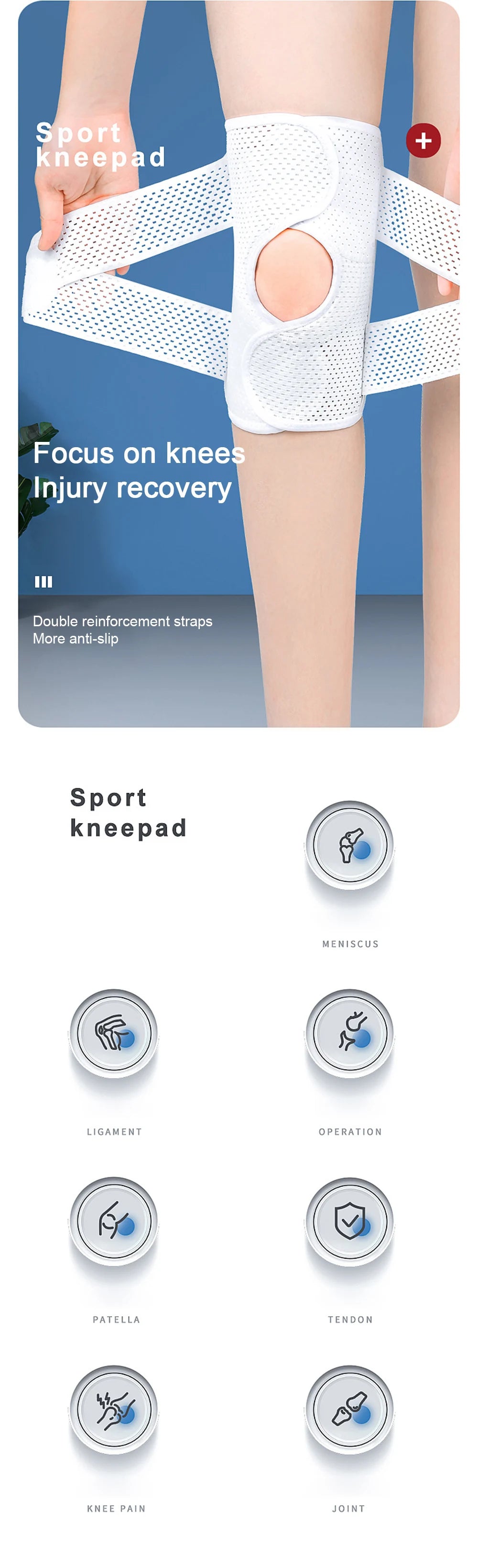 Adjustable Sports Knee Brace – Compression Support for Injury Recovery