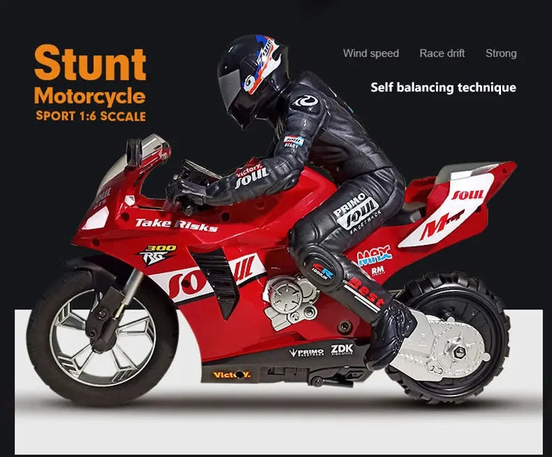 Extreme Drift RC Motorcycle – Self-Balancing 1:6 Scale Stunt Bike