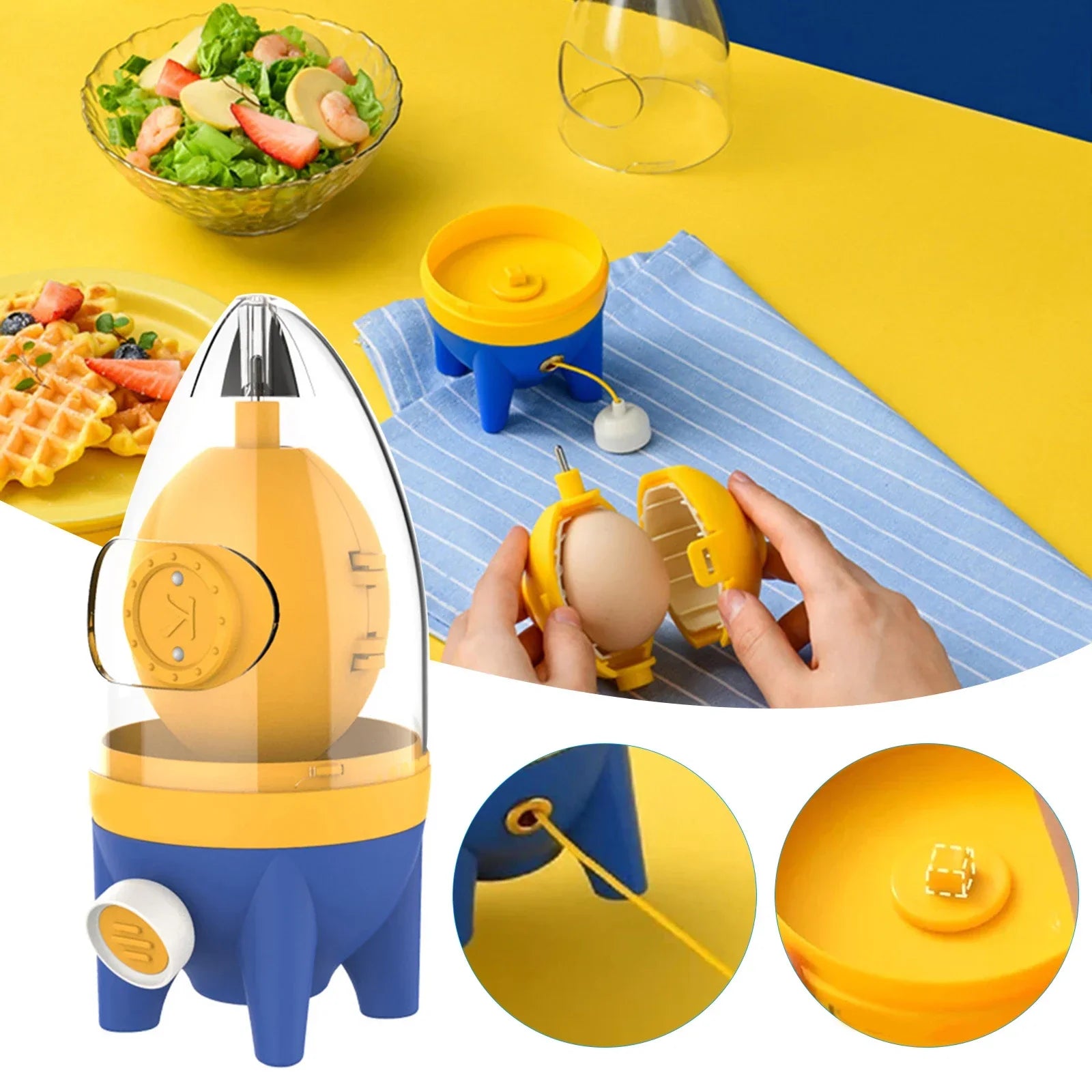 Hand-Powered Golden Egg Mixer – Blend Egg Yolk & White Without Breaking the Shell