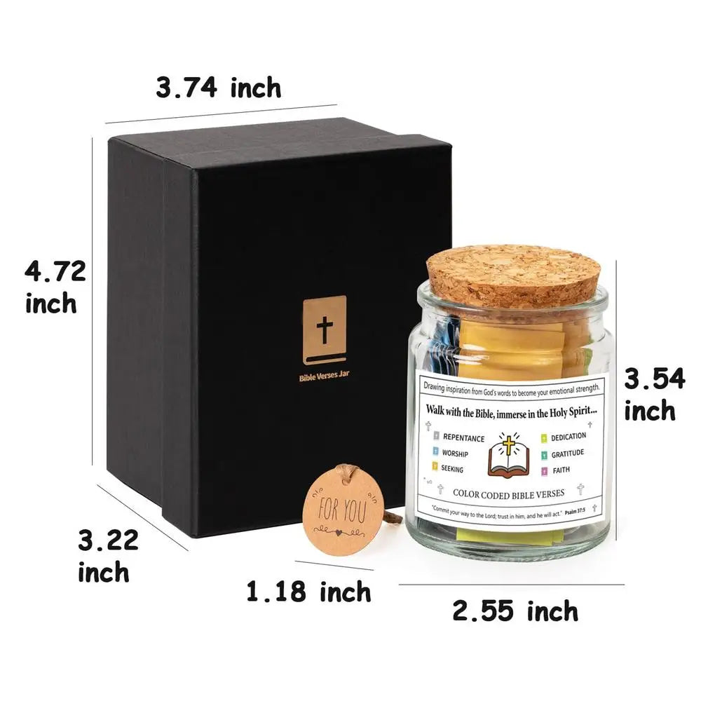 Colorful Bible Verse Jar – Daily Christian Inspiration in a Glass Keepsake