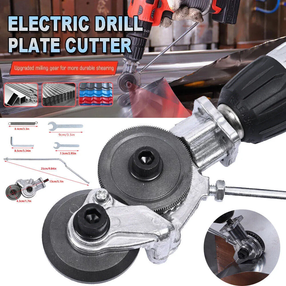 Drill-Powered Sheet Metal Cutter Head (Burr-Free Disc Shear)