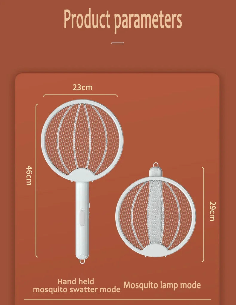 Foldable USB Electric Mosquito Zapper – 4-in-1 Silent Insect Killer Racket