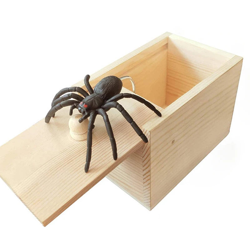 Wooden Spider Prank Box – Hilarious Trick Toy for Scares and Laughs