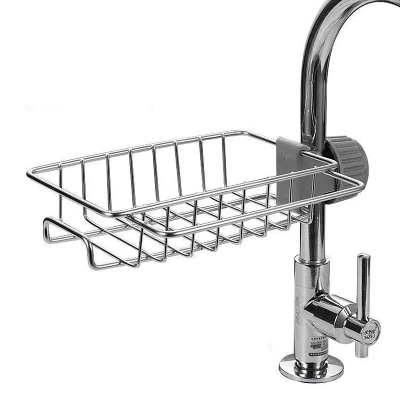 Adjustable Stainless Steel Faucet Organizer for Sink Storage