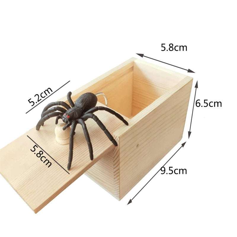 Wooden Spider Prank Box – Hilarious Trick Toy for Scares and Laughs